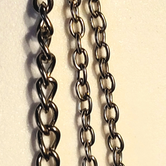 Funky Silver Tone Metal Beaded Long Necklace - Picture 4 of 4